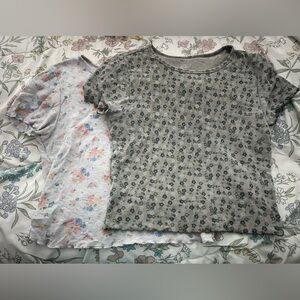 American Eagle Outfitters Floral and Dot Tees Set